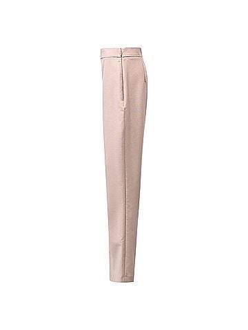 Fendi  Fendi Logo Embroidered High-Rise Trousers in Nude Wool (view 2)