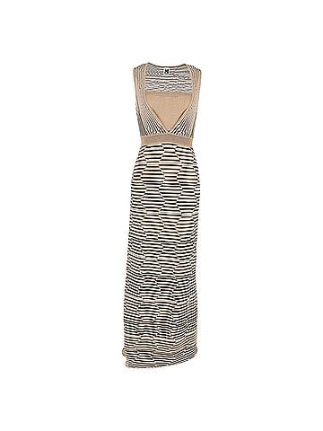 Missoni M Missoni Patterned Maxi Dress Gown in Brown Viscose (view 1)