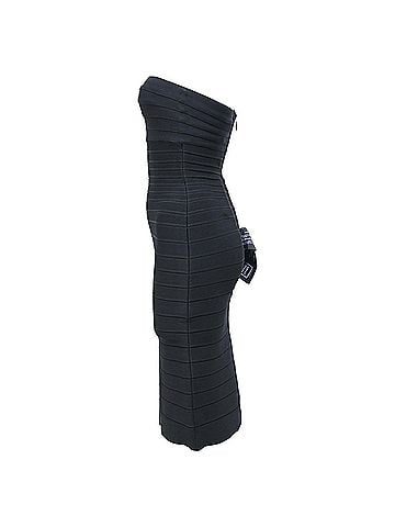 Herve Leger Herve Leger Strapless Banded Pencil Mini Dress in Black Rayon (view 2)