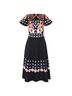 Temperley LONDON 100% Cotton Black Temperley London Floral Embroidered Dress in Black Cotton Size 4 - photo 1