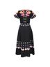Temperley LONDON 100% Cotton Black Temperley London Floral Embroidered Dress in Black Cotton Size 4 - photo 3