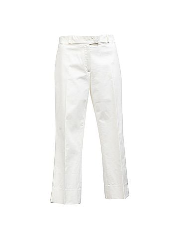 Joseph Joseph Bing Court Light Gabardine Stretch Trousers in White Cotton (view 1)
