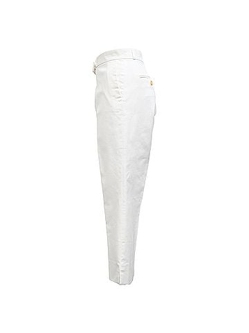 Joseph Joseph Bing Court Light Gabardine Stretch Trousers in White Cotton (view 2)