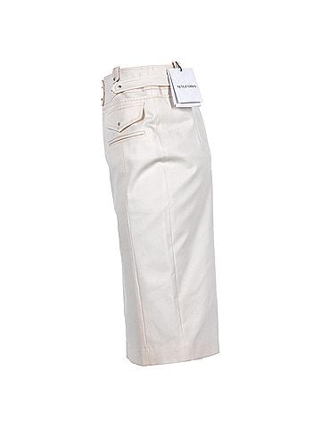 Altuzarra  Altuzarra Waistband Detail Midi Pencil Skirt in White Cotton (view 2)