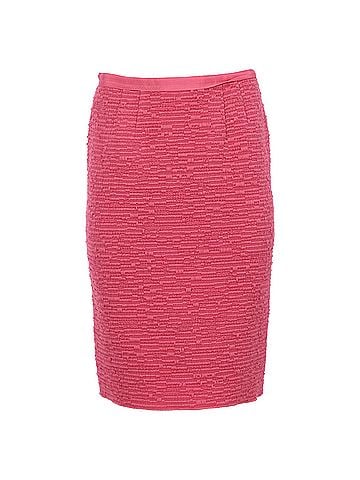 Nina Ricci  Nina Ricci textured Knee-Length Pencil Skirt in Pink Wool (view 1)