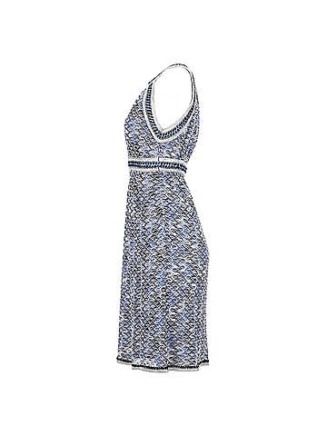 Missoni  Missoni Knitted Halter Neck Midi Dress in Blue Viscose (view 2)