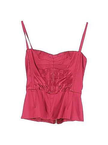 Dolce & Gabbana  Dolce & Gabbana Back-Zipped Bustier Top in Pink Silk (view 1)