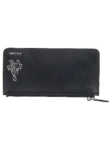 Prada  Prada Bellhop Zipped Key Holder Wallet in Black Saffiano Leather (view 1)