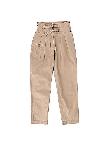 Dolce & Gabbana Dolce & Gabbana Double-Belted High-Rise Trousers in Brown Cotton (view 1)