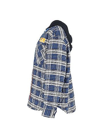OFF-WHITE Off-White Overshirt Flannel Jacket in Blue Cotton (view 2)