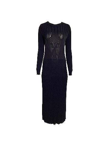 maxmara Max Mara Long Knit Dress in Navy Blue Viscose (view 1)