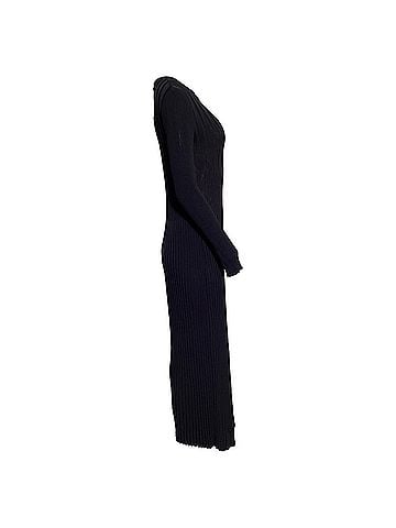 maxmara Max Mara Long Knit Dress in Navy Blue Viscose (view 2)