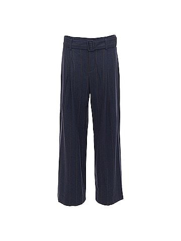 Vince. Vince wool blend pinstripe belted wide leg trousers (view 1)
