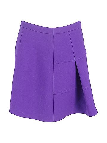 Victoria Beckham Victoria Beckham Midi Skirt in Purple Wool (view 1)