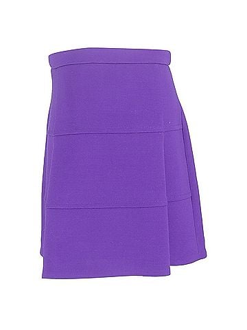 Victoria Beckham Victoria Beckham Midi Skirt in Purple Wool (view 2)
