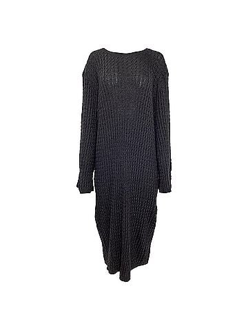 Totême  Totême Cable Knit Midi Dress in Grey Wool (view 1)