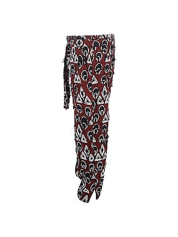 Chloé  Chloé Printed Drawstring Cropped Trousers in Burgundy Viscose (view 2)