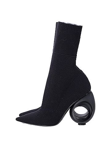 Burberry Burberry Kimberley Pointed Toe Ankle Boots in Black Knit Stretch Fabric (view 2)