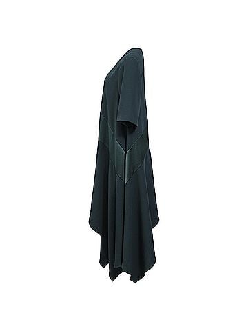 Kenzo Kenzo Asymmetric Hem Midi Dress in Green Polyester (view 2)