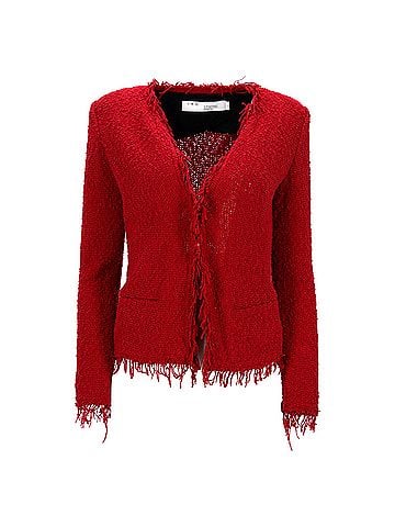 IRO IRO Frayed Jacket in Red Cotton Tweed (view 1)
