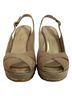 Stuart Weitzman 100% Suede Brown  Stuart Weitzman Peep-Toe Slingback Wedge Pumps in Brown Suede Size EU 38 1/2 - photo 3