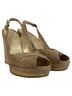 Stuart Weitzman 100% Suede Brown  Stuart Weitzman Peep-Toe Slingback Wedge Pumps in Brown Suede Size EU 38 1/2 - photo 6