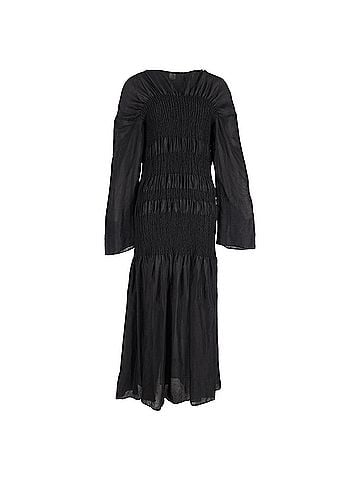 Totême Totême Coripe Maxi Dress in Black Linen and Silk  (view 1)
