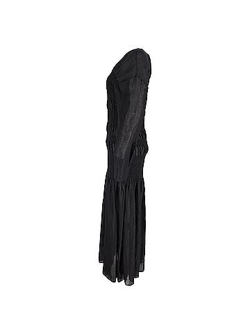 Totême Totême Coripe Maxi Dress in Black Linen and Silk  (view 2)