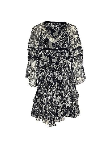IRO IRO Clash Chiffon Ruffle Mini Dress in Black Viscose (view 1)