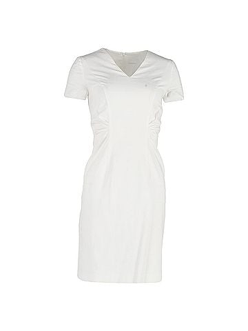 HUGO BOSS Boss V-neck Sheath Dress in White Viscose (view 1)