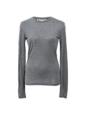 Acne Acne Studios Long Sleeve Sweatshirt in Grey Cotton (view 1)