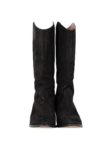 Chloé Chloé Western Cowboy Boots in Black Leather and Suede (view 2)