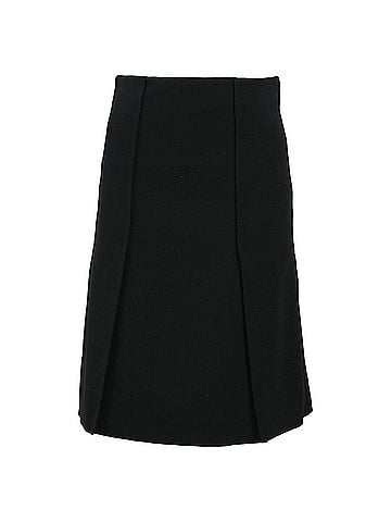 Proenza Schouler  Proenza Schouler Panelled Midi A-Line Skirt in Black Wool (view 1)