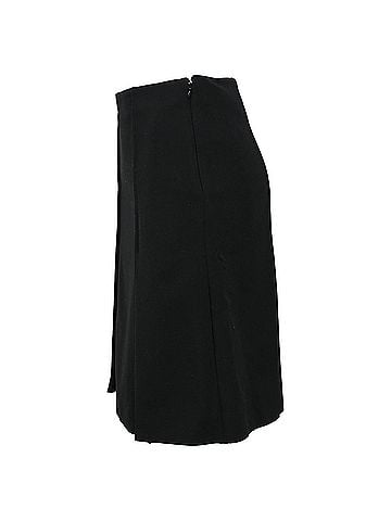 Proenza Schouler  Proenza Schouler Panelled Midi A-Line Skirt in Black Wool (view 2)