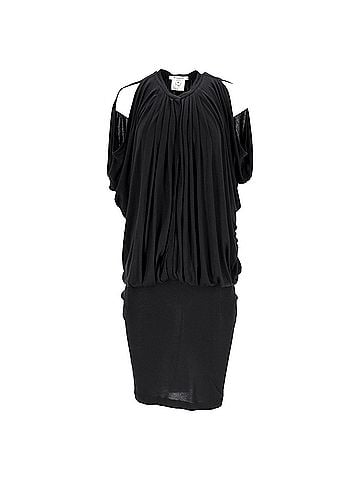 Givenchy Givenchy Cold Shoulder Knee Length Dress in Black Viscose (view 1)