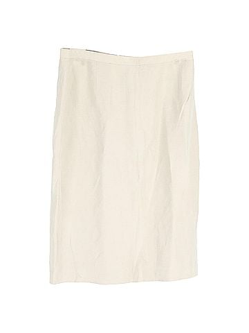 Giorgio Armani  Giorgio Armani Mini Pencil Skirt in White Linen (view 1)