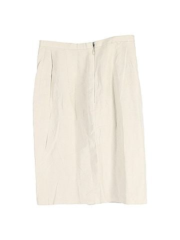 Giorgio Armani  Giorgio Armani Mini Pencil Skirt in White Linen (view 2)