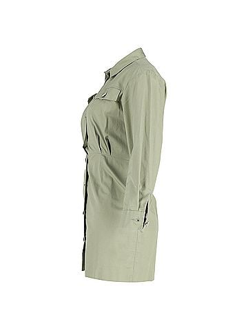 Sandro Sandro Liana Mini Shirt Dress In Green Cotton (view 2)