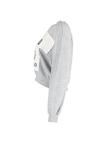 Moschino Moschino T-Shirt Print Crewneck Sweater in Grey Cotton (view 2)