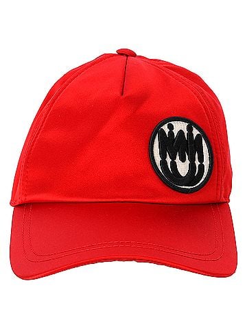 Miu Miu Miu Miu Logo Patch Baseball Cap in Red Canvas (view 1)