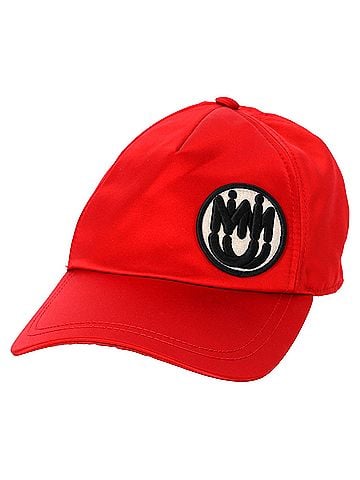 Miu Miu Miu Miu Logo Patch Baseball Cap in Red Canvas (view 2)