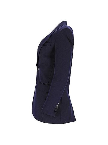 AMI Ami Single-Breasted Blazer in Navy Blue Wool (view 2)