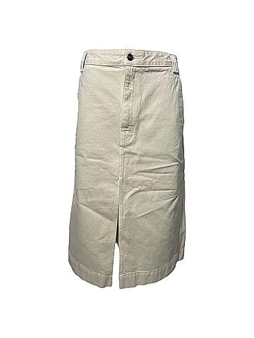 Khaite Khaite Charlene Denim Midi Skirt in Cream Cotton (view 1)