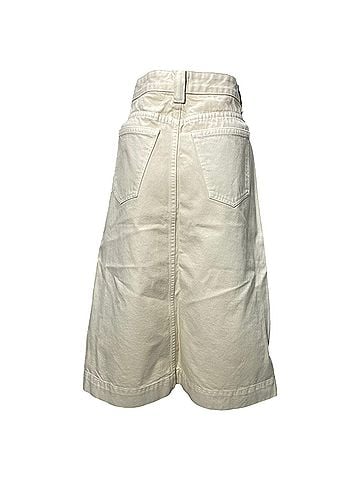 Khaite Khaite Charlene Denim Midi Skirt in Cream Cotton (view 2)