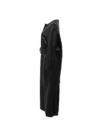 Acne Acne Studios Long Coat with Belt in Black Leather (view 2)