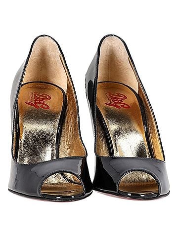 Dolce & Gabbana Dolce & Gabbana Peep-Toe Pumps in Black Patent Leather (view 2)