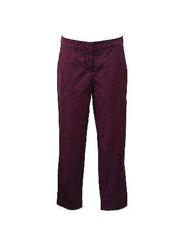 Miu Miu Miu Miu Straight Leg Pants in Burgundy Cotton (view 1)