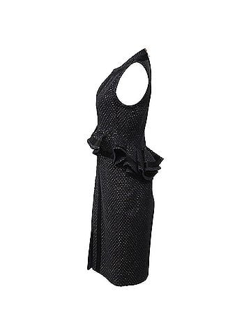 Altuzarra Altuzarra Tweed Peplum Dress in Navy Blue Cotton (view 2)