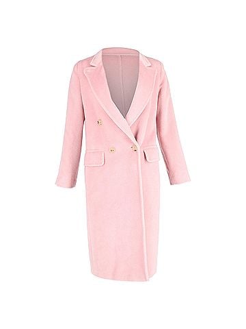 Max Mara  Max Mara Double-Breasted Coat in Pink Wool (view 1)
