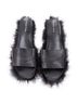 Simone Rocha 100% Leather Black Simone Rocha Feather Trimmed Leather Flat Slides Mules Size EU 38 - photo 1